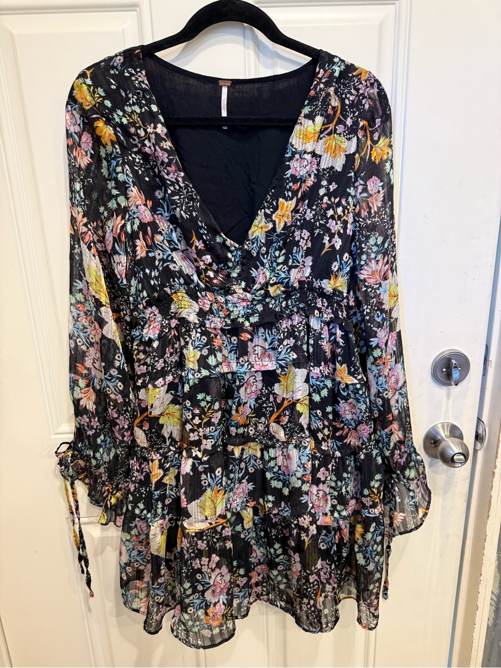Free People “Closer to the Heart” Tiered Floral Mini Dress - Picture 3 of 8